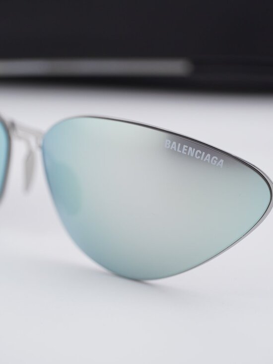 Balenciaga BB0350S 004 Cat Eye Sunglasses - Silver/Silver Mirror main image 7
